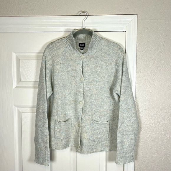 Eileen Fisher Cardigan Sweater Womens Large Heathered Long Sleeve Button Up Knit - Picture 1 of 12